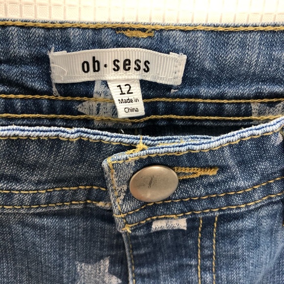 Ob Sess Girls Star Denim Short Size 12 - Picture 4 of 12